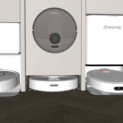现代智能扫地机器人 拖地机器人 扫拖一体机器人 智能家用电器
