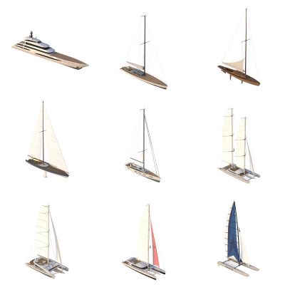 游艇快艇邮轮船  帆船3D模型