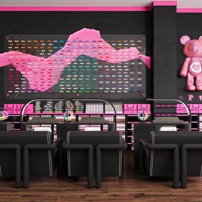 黑粉美甲美睫美甲用品美甲桌椅