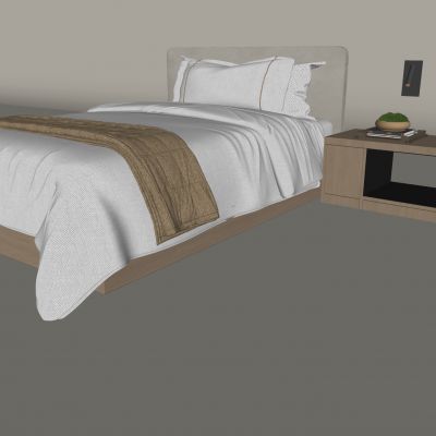 现代酒店单人床 酒店床头柜 床头阅读灯台灯