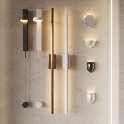 现代奶油风壁灯 奶油风阅读灯 金属长条墙饰装饰灯