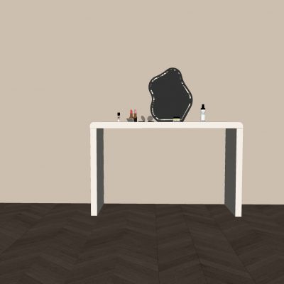 现代梳妆台 异形化妆镜  彩妆化妆品口红 装饰品摆件