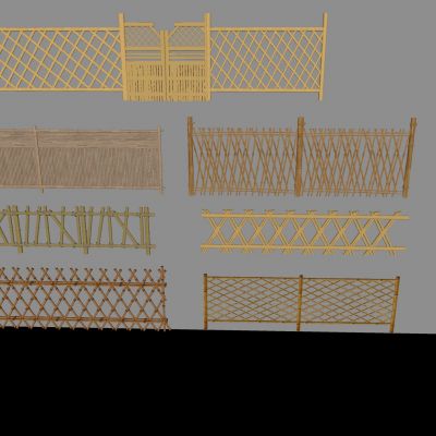 新中式栅栏栏杆 竹篱笆围栏 木篱竹栏护栏 庭院围栏 木栏门