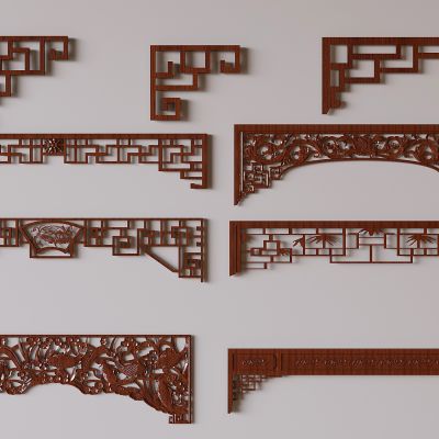  中式雕花 角线 角花 镂空雕花