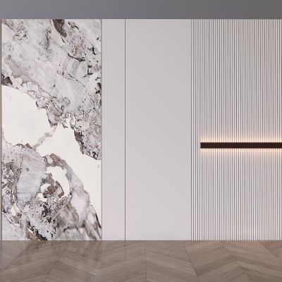 现代木饰面沙发背景墙 格栅沙发背景