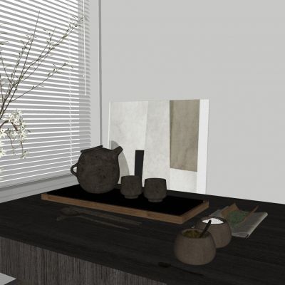 五金石茶盘 实木茶托盘 排水式茶台 茶具 轻奢家用茶海