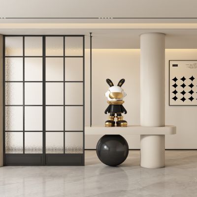 现代玄关过道 隔断