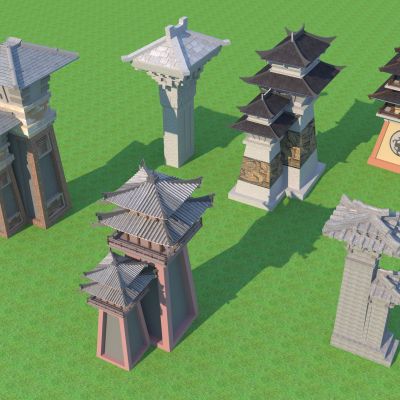 中式汉阙_汉代景观小品