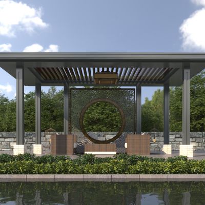新中式景观亭子 景观廊架