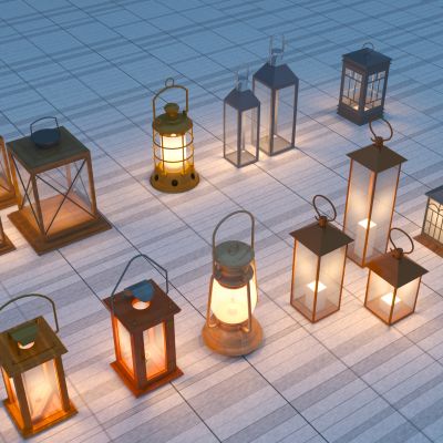 新中式景观灯 马灯组合