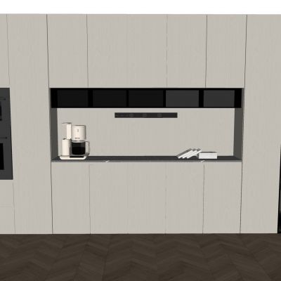  现代轻奢酒柜 奶油风酒柜 玻璃酒柜 蒸箱烤箱一体 轨道插座 咖啡机