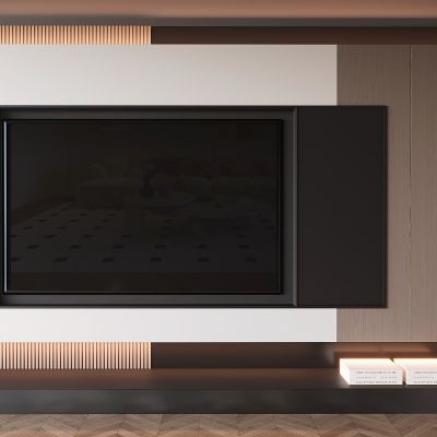 现代电视背景墙 电视墙 内嵌电视背景墙