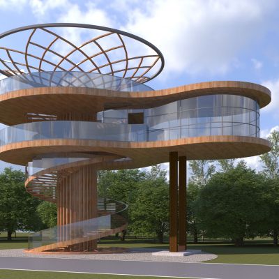 现代户外景观观景平台 生态平台