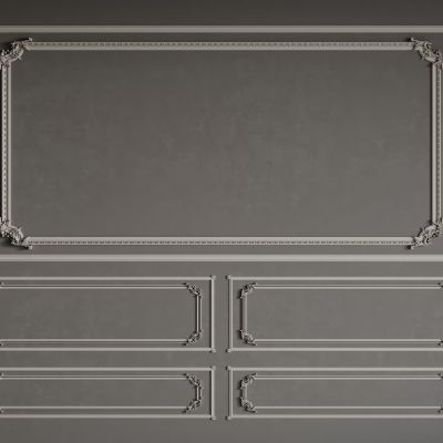 法式背景墙 法式护墙板 法式雕花线条