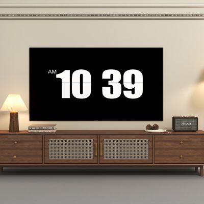 法式复古电视柜 落地灯 电视背景