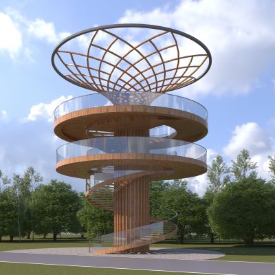 现代户外观景平台 生态平台