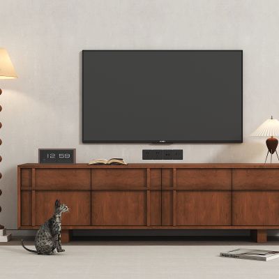 侘寂中古电视柜 落地灯 摆件