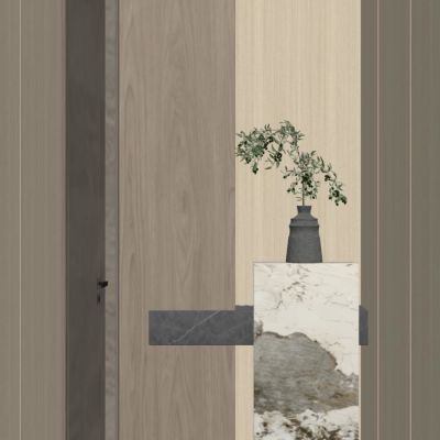  新中式 轻奢 原木风 禅意 弧形 悬浮顶 走廊 端景 玄关