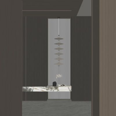 意式 黑金 原木 轻奢风 禅意 中式 入户 隔断 玄关