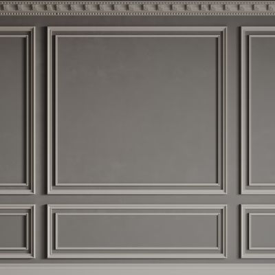 法式背景墙 法式护墙板 法式雕花线条3D模型