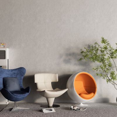 现代休闲椅 蛋壳椅 空调