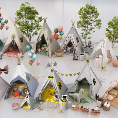 现代户外儿童帐篷组合