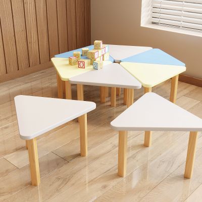 六边形可拼接儿童桌 电脑实验六角桌 辅导组合拼接 阅览课桌