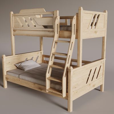 儿童上下铺 双层高低床 全实木儿童床 防护栏上下床 子母床