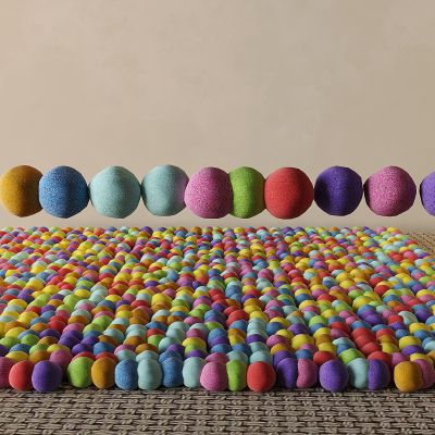 ins风彩色圆球小抱枕 儿童糖果石头抱枕 彩色鹅卵石毛绒小球