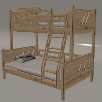 儿童上下铺 双层高低床 全实木儿童床 防护栏上下床 子母床