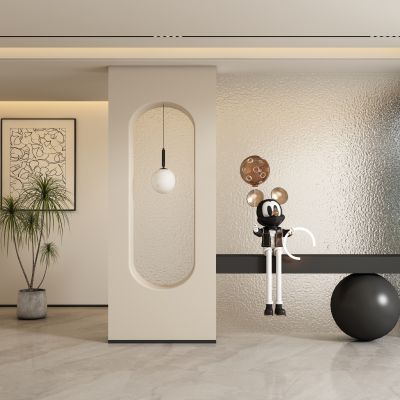 现代轻奢玄关过道 隔断