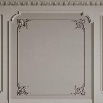 法式背景墙 法式护墙板 法式雕花线条3D模型