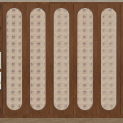 侘寂风藤编衣柜 中古风多功能藤编衣柜 到顶通顶式藤编衣柜 成品 成人