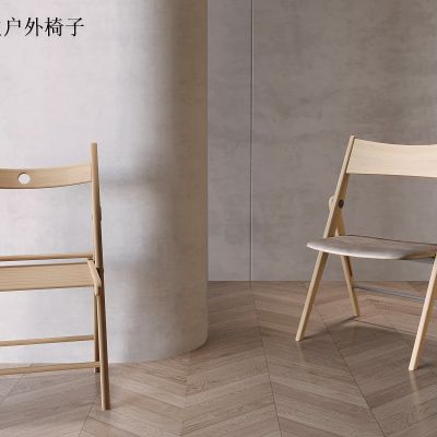 露营椅子 户外木质椅子 可折叠靠背椅 实木餐椅办公椅 竹凳子