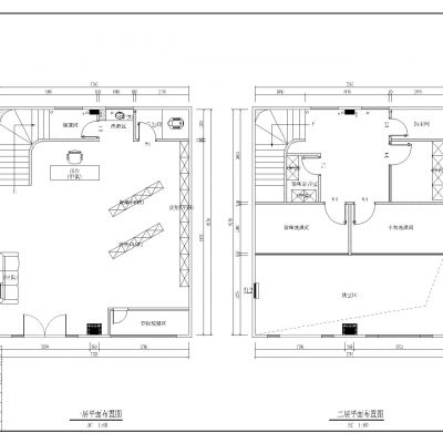 宠物店猫咖CAD平面图