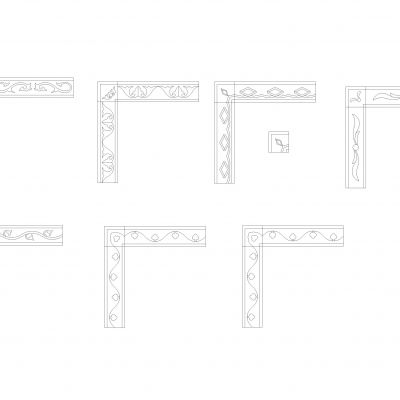 石材水刀拼花线条 CAD图块