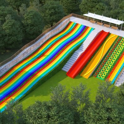 现代儿童游乐区_彩虹滑道