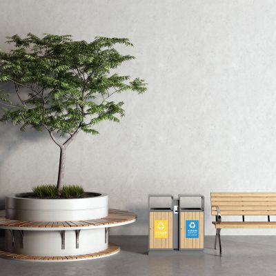 现代户外椅 垃圾箱