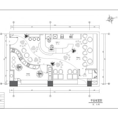 宠物店猫咖CAD施工图