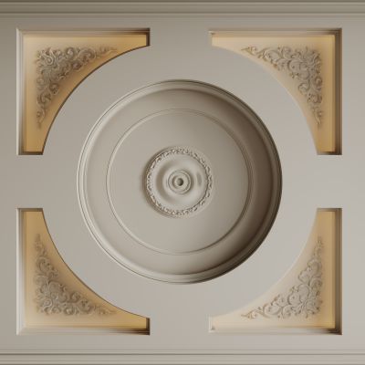 法式天花吊顶 法式护墙板 法式雕花线条