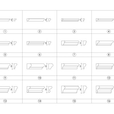 欧式柱头线条CAD