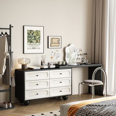  奶油风梳妆台 化妆桌 法式梳妆台 现代梳妆台