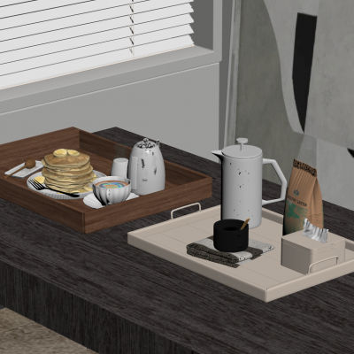 酒店托盘套餐 茶叶茶杯茶水 早点甜点咖啡