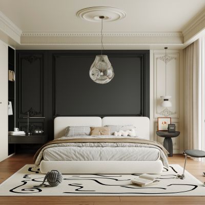 法式黑白卧室 主卧