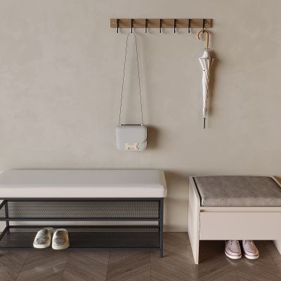 现代换鞋凳 沙发凳 挂衣钩 雨伞包包鞋子