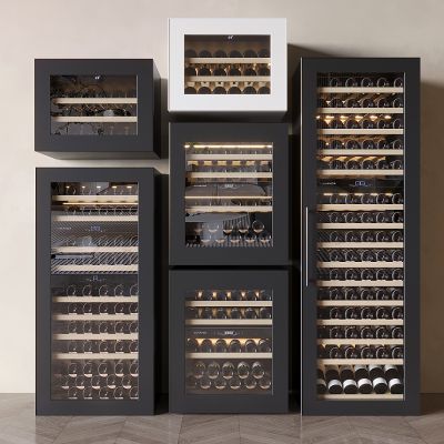 无缝嵌入式红酒柜 恒温红酒柜 红酒冰箱储存柜 茶叶冰吧冷藏柜 风冷双温