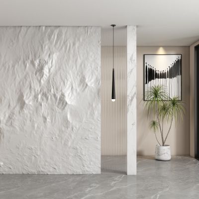 现代毛石玄关过道 隔断