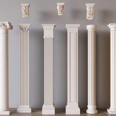  欧式罗马柱 欧式柱子 雕花柱头组合 简欧柱子 圆柱