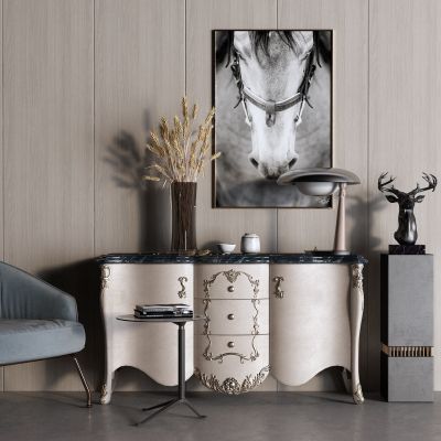 欧式端景柜 餐边柜 边柜 雕塑