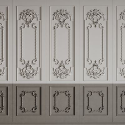 法式背景墙 法式护墙板 法式雕花线条